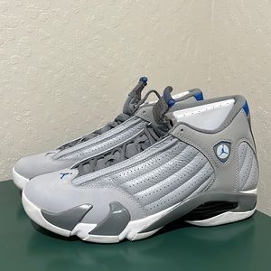 Air Jordan 14 Retro Wolf Gray/Sport Blue, Men’s S… - image 1